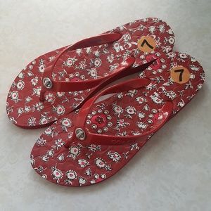 COACH Abbigail Women's Floral Flip Flops Size 7B